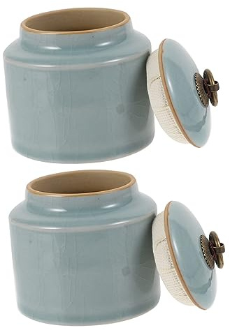 ROMISBABA 2 pezzi Barattoli in Sigillati Contenitori Ermetici per Alimenti per Tè Sfuso Spezie e Dolci Design Decorativo per Cucina e Ufficio