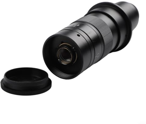 CS C-Mount mikroskop objektiv 0,7–4,5 x zoomobjektiv för industrikamera, legering hölje för PCB smycken LCD-inspektion (10X-300X) (120X)