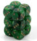 Chessex Würfel D6 Sets: Vortex Grün mit Gold – 16 mm Six Sided Die (12) Block of Dice by Chessex