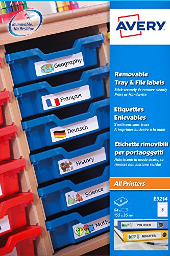Avery E3214 Removable Multi-Purpose Tray and Filing Labels