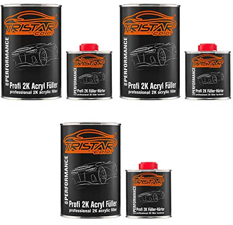 TRISTARcolor 2K High Solid Füller Set/Grundierung für Autolack weiß - 3,9 kg Epoxyfüller & Härter
