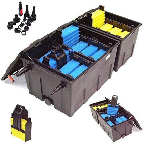 D&L Teichaussenfilter Teichfilter Wasserfilter AWZ Teichfilter 90000L Durchlauffilter Teichklärer, für UVC Lichtfilter, ECO Teichpumpe