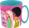Tazza rosa per bambini in plastica Barbie da 350 ml adatta al microonde