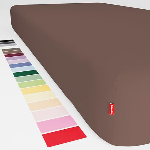 Schuette® Spannbettlaken • 100x200 cm • Wow! Kollektion: Espresso Yourself (Braun) • 100% Superfluff Baumwolle, Blickdicht, Faltenfrei • mit Rundumgummi • Matratzenhöhe bis 35 cm