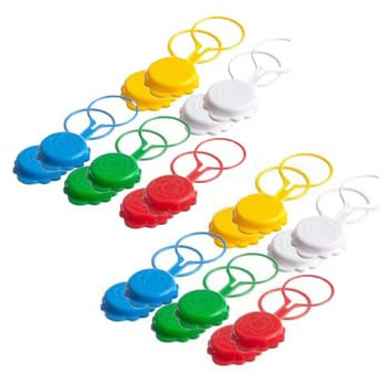 Generico Tappi con Anello per Bottiglie in Plastica - Misura Universale per Tutte Le Bottiglie Colori Misti (20)