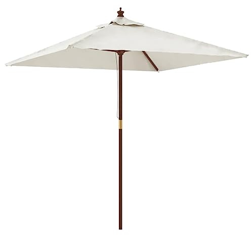 Hovothy Ombrello da giardino per balcone, ombrellone di mercato parasol di alta qualità, design elegante e pratico, sabbia, 300x300x273 cm