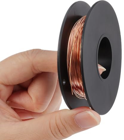 KWOKWEI Kupferdraht, 0,5 mm x 100M Kupferlackdraht, 99,9% Reiner Kupferdrahtspule T2 Magnetdraht für Elektrotechnik, Handwerk, Schweißen and DIY