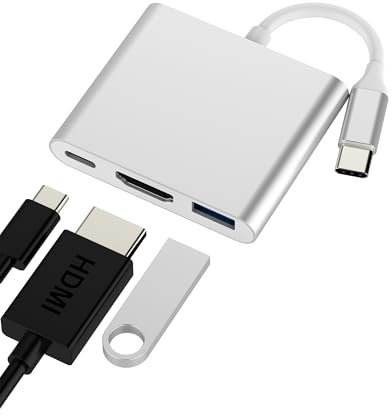 Adaptateur USB C HDMI USB 3.0 pour iPhone 16 15 MacBook pour iPad Compatible pour Samsung TV Type-C PC Hub Dock Accessoires pour Apple DisplayPort Thunderbolt Ecran Cable Convertisseur Multiport