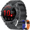 Smartwatch Uomo con Torcia, 1,52'' HD Orologio Smartwatch Militare con 500 mAh Batteria(7-30 Giorni di Durata), Smart Watch Uomo con 110+ Sport Fitness/Frequenza Cardiaca/SpO2/Sonno per Android iOS