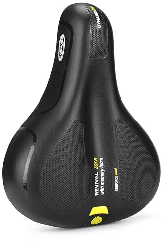 CXWXC Cykelsadel, ergonomiskt minnesskum, vattentät, stötdämpande, 26 x 18,5 cm, MTB-cykelsits för män och kvinnor (Svart)