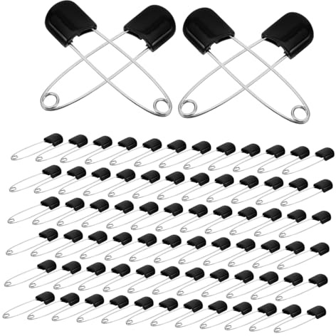 Angoily 100pcs Boy Girl Safety Pins Large Reusable Sewing Craft Pins for Diaper Cloth Skirt Blanket Fastening Duty Clips Easy Use