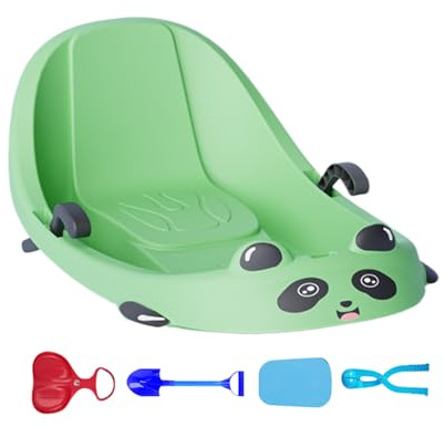 Snow Sled,Built-in Backrest Sport Supplies - Built-in Brake Kids Snow Sled - for Boys Girls Preschoolers Snowy Hills Park Backyard Playground