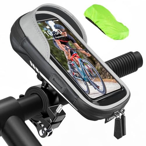 Support Téléphone Vélo Etanche Réfléchissant, Porte Téléphone Vélo Moto avec Housse de Pluie Espace Rangement Rotation 360, Sacoche Guidon VTT Trotinette Cyclisme pour Smartphone sous 6.5 Pouces