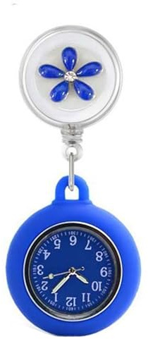 YUGSHNKFC Reloj retráctil de Enfermera con Solapa Colgante, Funda de Silicona y manecillas Que Brillan en la Oscuridad para turnos de Noche Reloj retráctil de Enfermera