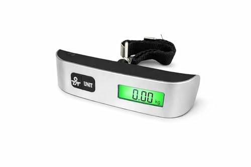 Digital Luggage Scale, Portable Handheld, 50kg Capacity, LCD Backlit Display, Tare Function, Battery Operated