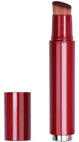 CHICAMPERA Multifunktionell Bärbar Foundationborste med Plasthandtag Tät Makeupborste för Flytande Foundation Kosmetisk Kit för Smidig Applicering med Skyddande Lock