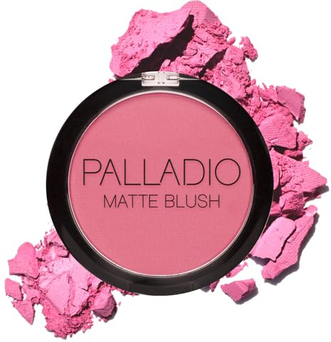 Palladio Matte Blush, lässt sich sanft auf die Wangen auftragen, weicher matter Look und gleichmäßiges Finish, makellose samtige Abdeckung, müheloses Verblenden des Make-ups, Bay Berry