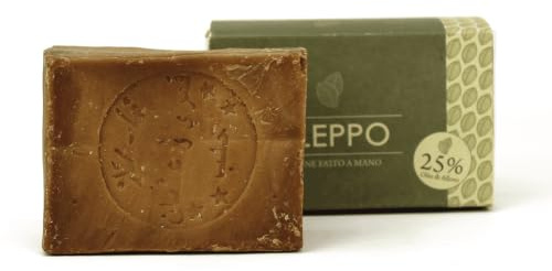Lynpha Vitale -Savons d’Alep avec 25% d’Huile de Laurier - méthode traditionnelle - Savon fait à la main pour peaux sensibles, Fabriqué à la main en Turquie, 100% naturel et biodégradable (1x200 gr)