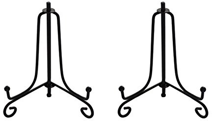 Tincogo 3.5 Inch Black Mini Iron Stand Cookie Holder Display Stand Place Card Holder Display Easels at Weddings, Birthday Party（2 pack）