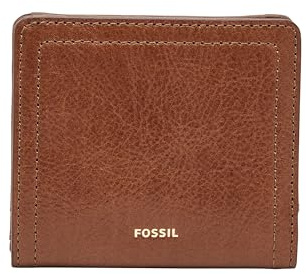 Fossil Damen Logan Leder RFID-blockierende Bifold Geldbörse, Braun, Einheitsgröße