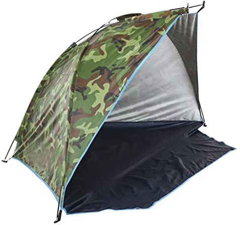 Perfeclan Strandzelt Beach Zelt, Strandmuschel Gartenzelt für 2-3 Personen Sonnenschutz, Ultraleicht, Camouflage