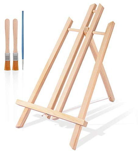 Viesap Cavalletto Pittura 40 cm, da tavolo, in legno massiccio, pieghevole, per bambini, supporto decorativo