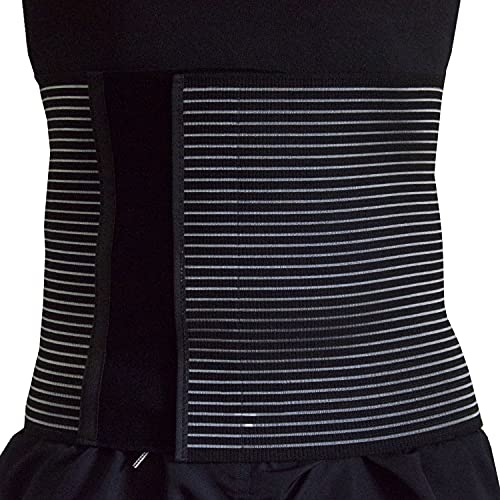 BODYPERFECT Postpartum buikwrap Bauchgurt Nach op Verstelbaar Rückbildungsgürtel Nach Geburt Kaiserschnitt Schwangerschaft Bauchgurt mit Rückenunterstützung Unisex 28 cm (Schwarz, L)