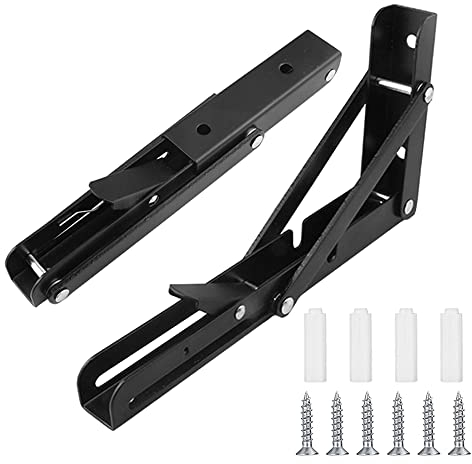Newaner Professionelle Klappkonsole Schwerlast, Edelstahl Klappkonsolen Klappkonsole Tisch Klappregalhalterungen Klappträger Regalträger für Bänke und Regale (20cm, 2 Stück)