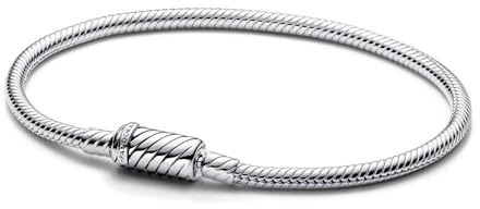 Pandora Moments Snake chain sterling silver bracelet with magnetic clasp, 18