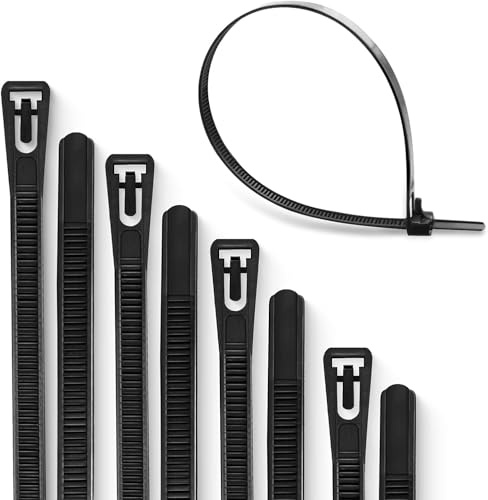 Meccion 100 Piezas de Bridas para Cables Reutilizables, Bridas Liberables de Alta Resistencia, Bridas de Nailon Resistentes (150mm x 3.6mm, Negro)
