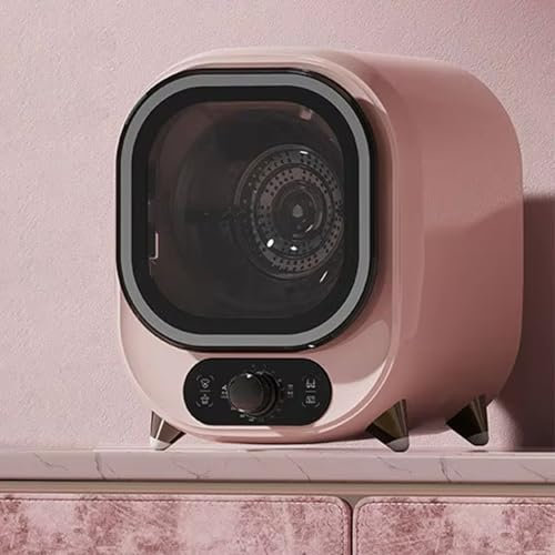 Asciugatrice a Condensazione, Asciugatrice, Mini Centrifuga Portatile, 5 Modalità di Asciugatura, Carico di 0,8 kg, Mini Asciugatrice Elettrica Portatile, Asciugatrice per Biancheria Intima(Pink)