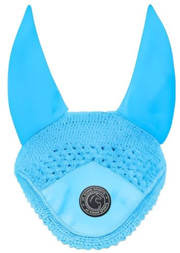Cappuccio Antimosche AK per Cavalli – Morbido Lycra con Orecchie, Maglia Fitta a Uncinetto, Vestibilità Confortevole – Cappello da Equitazione per Cavalli Sportivi AKRS-6069-01 (Azzurro, COB / (M))