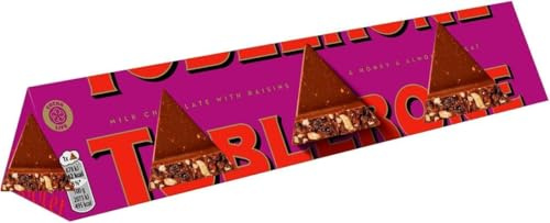Toblarone Fruit & Nut Swiss Milk Chocolate Bar 360g, Honey & Almond Nougat, Perfect for Sharing