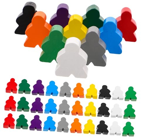 LALADEFIEE 100pcs Colorful Wooden Game Pawns and Board Game Tokens for Boys and Girls Educational Math Counters Montessori Tabletop Accessories Family Board