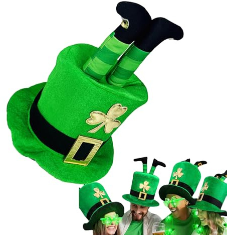 Sombrero irlandés – Melón Verde, Sombreros Altos Estilo Con Piernas Irlandesas, Accesorios de Disfraces | Sombreros del Día de San Patricio para originales, juegos de rol para adultos y