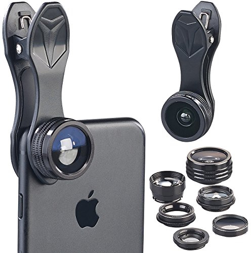 Somikon Polfilter Handy: 7in1-Premium-Vorsatz-Linsen, Kaleidoskop, Pol-Filter, Hartschalen-Etui (Handy Linsen, Kaleidoskop Filter Kamera, Smartphone)