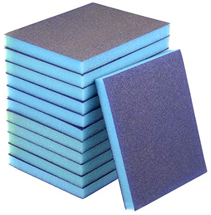 Sourcing map Lot de 12 éponges abrasives Grain 120 Grain moyen 12 pièces