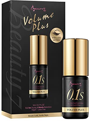 Beauty7 Dauerhafter Wimpernkleber Professional Eyelash Extension Glue für Wimpernverlängerung Permanent Lashes Glue Schwarzer wimpernkleber für einzelne wimpern Adhesive 5ml Trocknungszeit: 0.1s