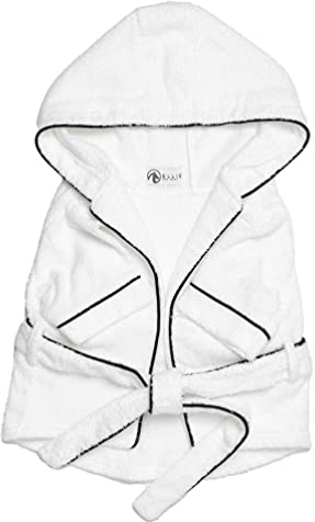 Ellie Dog Wear 100% Cotton Dog Bathrobe with Belt - Pet Bathrobe for Dogs and Cats - Absorbent Bathrobe Towels for Pets (L)