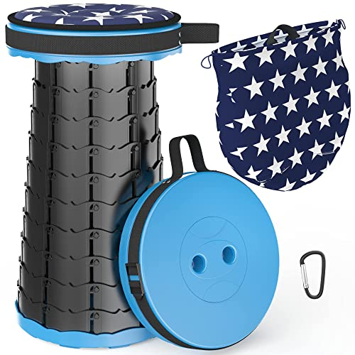 LOCYOP Faltbarer Hocker mit Kissen,Teleskophocker,Zusammenklappbar,leicht und tragbar,Hocker für Erwachsene,Camping-Hocker für Wandern,Angeln, Reisen,Grillen,maximale Belastung 200kg