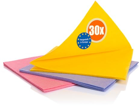 BigDean 30x Jumbo Allzwecktücher Farbig 40x38 cm (LxB) für Küche & Haushalt – Geschirrtücher wiederverwendbar & waschbar–strapazierfähige & extrem saugfähige Putzlappen Made in Europa