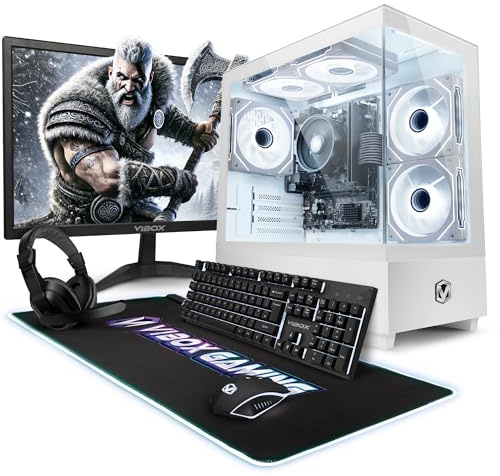Vibox I-52 Gaming PC Set Komplett • Monitor 22 Zoll • AMD Ryzen 3 3200G 4-Kern • Radeon Vega 8 • 16GB RAM • 500GB SSD • Windows 11 • WLAN 6 + Bluetooth 5.4