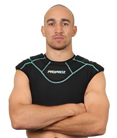 Gilet de Rugby PROPADZ pour Adultes avec épaulières – Homologué World Rugby, épaulières modulaires en Gel, Protection légère et Respirante pour Tous Les Niveaux