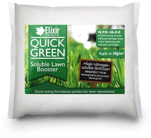 Elixir Gardens Urea 46-0-0 QuickGreen soluble Lawn booster | 1kg 2kg 3kg 4kg 5kg 10kg 15kg 20kg 25kg | High Nitrogen Grass Fertiliser Feed | Supplied in a Bag or Tub | 5kg Bag