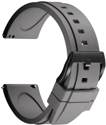 REZERO Cinturini Rilascio Rapido per Orologi in Gomma FKM, Cinghie di Ricambio per Orologio, Fasce Impermeabili per Orologio, Bracciale Spesso e Leggero, per Uomo, Donna 19/20/21/22/23/24mm