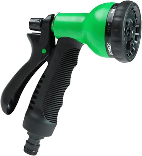 Suinga Pistola per irrigazione regolabile 8 multifunzione, pistola ad acqua da giardino, 8 modalità regolabili a spruzzo, pistola per tubi, verde
