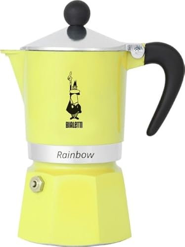 Bialetti Caffettiera Italiana Primavera Giallo Alluminio 270 ml 6 Tazze - Marca EAN: 8006363043052
