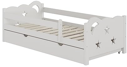VitaliSpa Cama Infantil Jessica, Blanco, 80x160 cm con cajón, sin colchón, Extensible como Cama Juvenil, combinable con la Serie Jessica