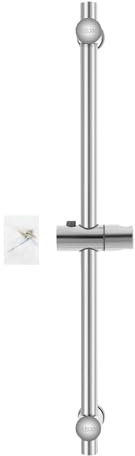 Barra de ducha de acero inoxidable ajustable, 66 cm, soporte montado en la pared para ducha de ABS