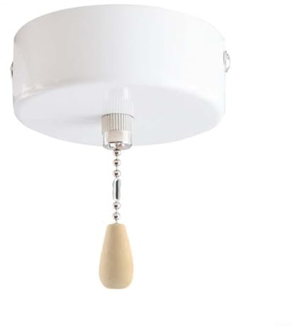 ComfyHarbor Ceiling Mount Pull Cord Light Switch White Plastic Control With 150Cm Length For Indoor Bathroom Home Pendant Lighting System 220V-250V Rated